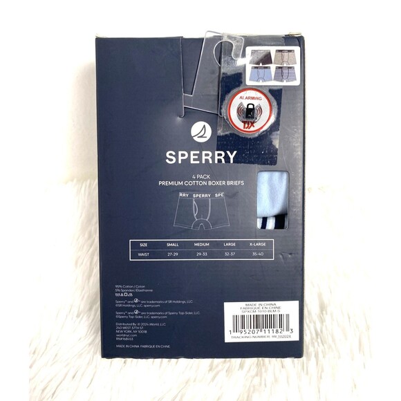 Sperry Men's Boxer Briefs Size S 4 Pack Premium Cotton Blue Gray - Picture 8 of 9